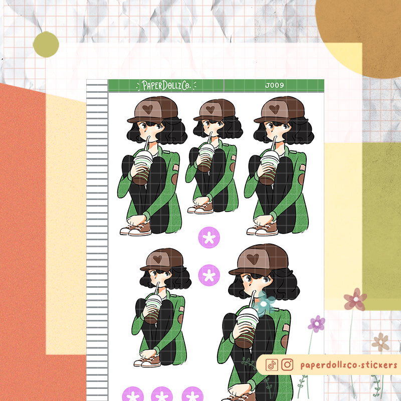 PaperDollzCo Iced Coffee Planner Sticker | J009a