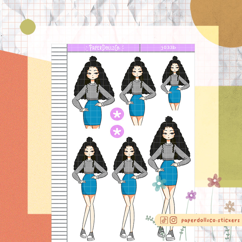 PaperDollzCo Casual Planner Sticker | J033b