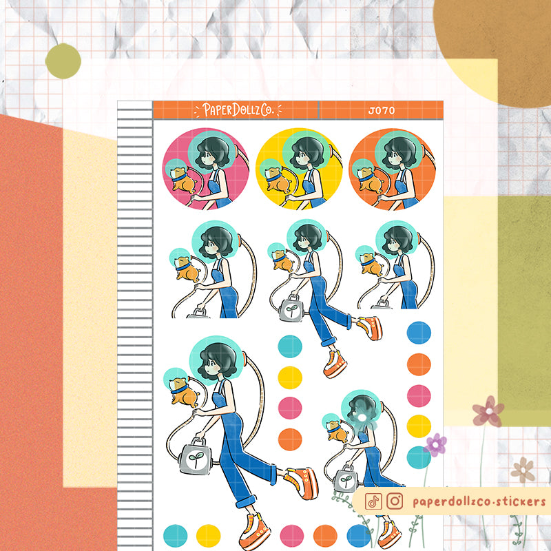 PaperDollzCo Walk the Dog Planner Sticker | J070