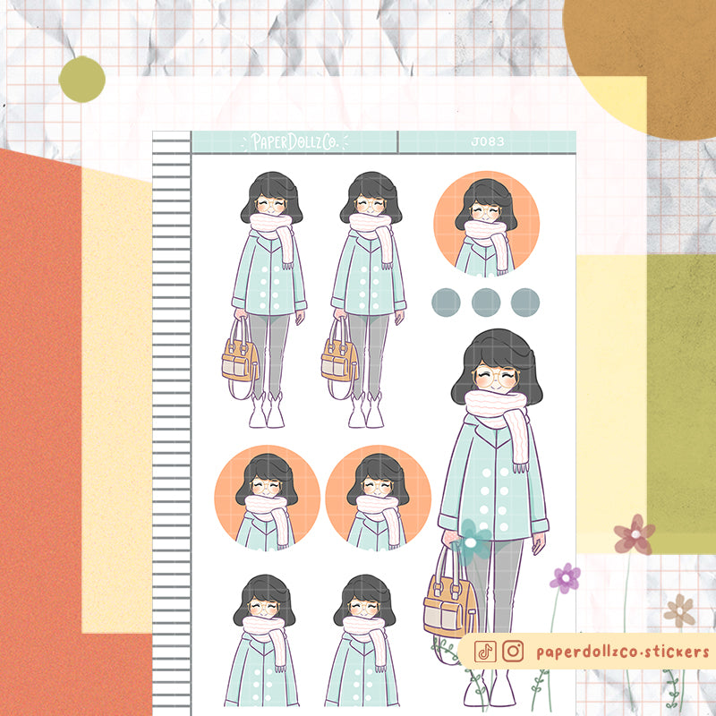 PaperDollzCo Winter School Planner Sticker | J083