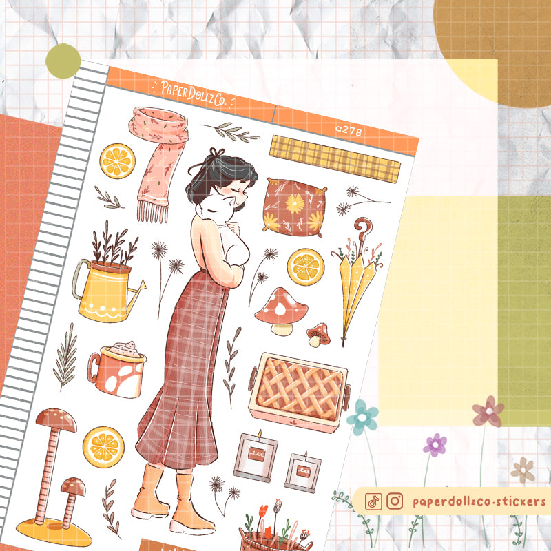 White Cat | Autumn Purrfection | Collections Stickers | C278