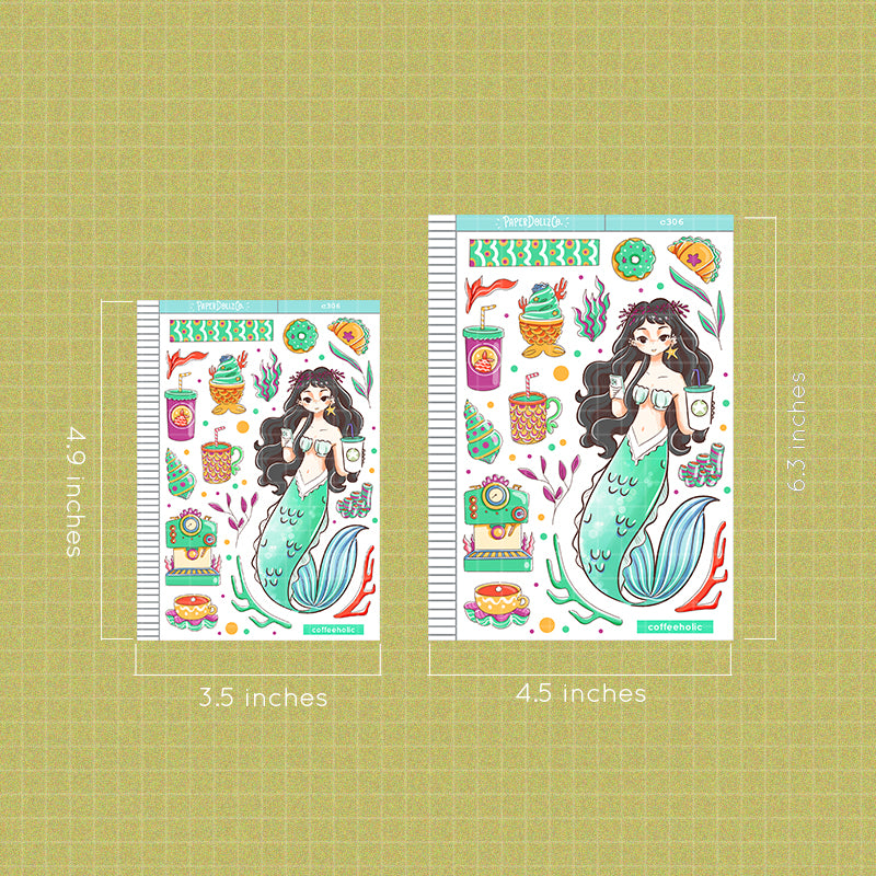 Coffeeholic| The Modern Mermaids | Collections Stickers | C306