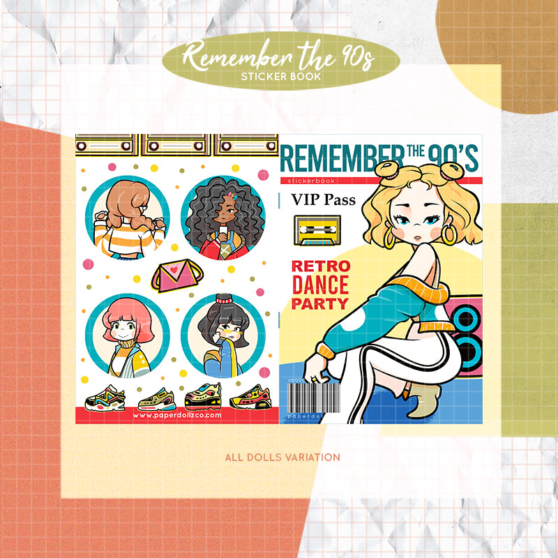 Remember the 90's PaperDollzCo Planner Sticker Book | CB008