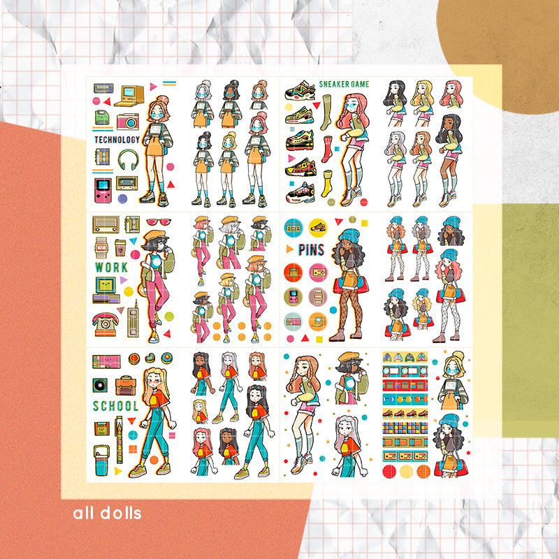 Back When 90's PaperDollzCo Planner Sticker Book | CB009