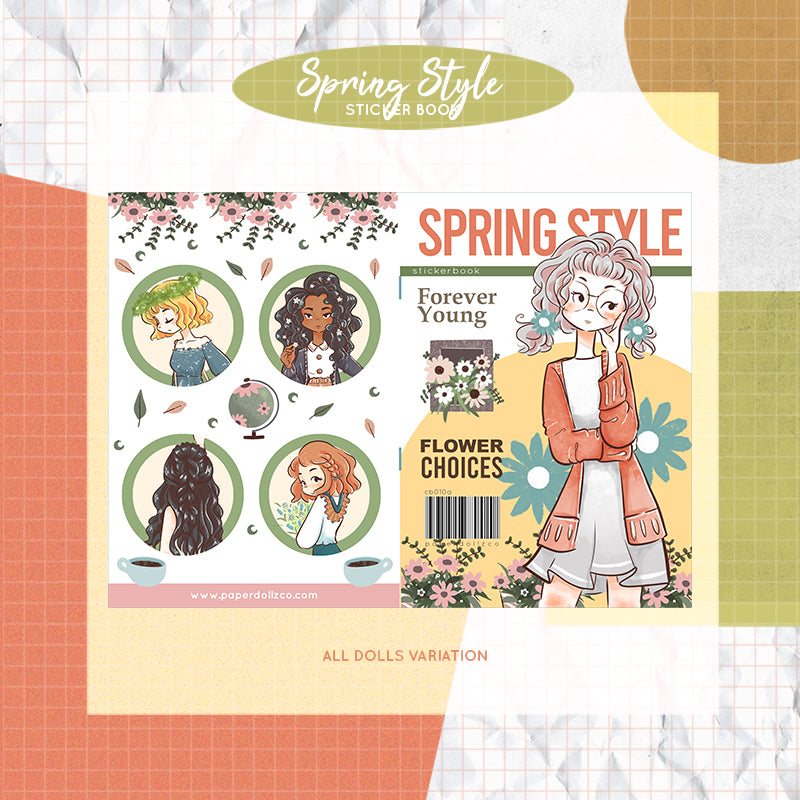Spring Style PaperDollzCo Planner Sticker Book | CB010a