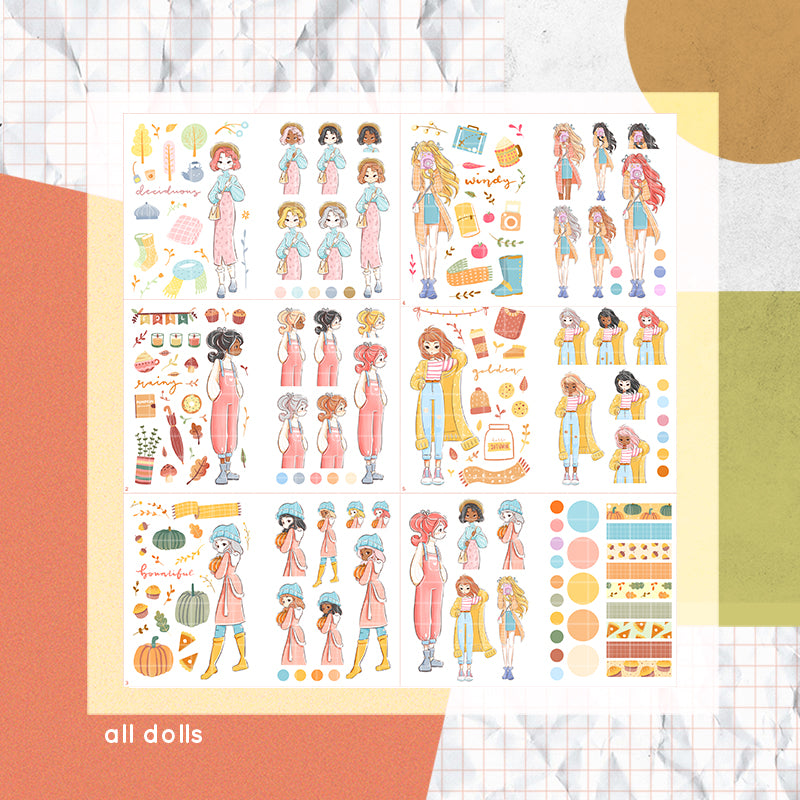 Fall In Love PaperDollzCo Planner Sticker Book | CB014