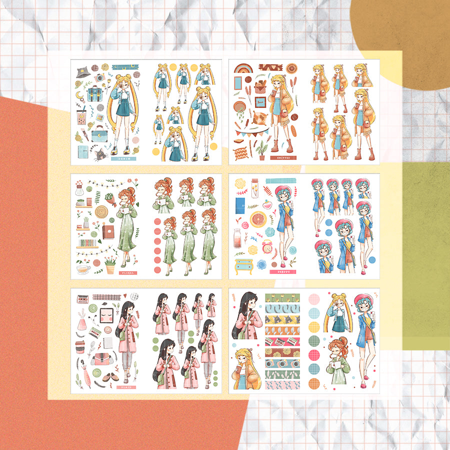 Sailor Bloom Paperdollzco Planner Sticker Book | CB018