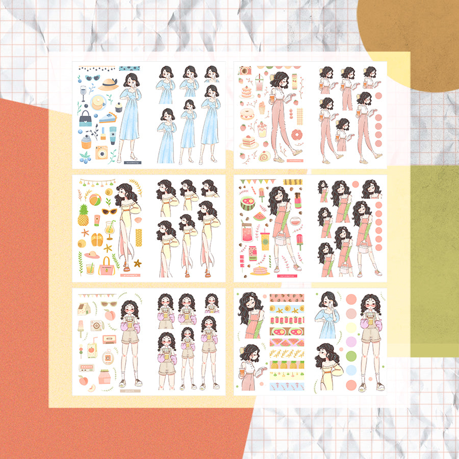 Sweet Summer PaperDollzCo Planner Sticker Book | CB020