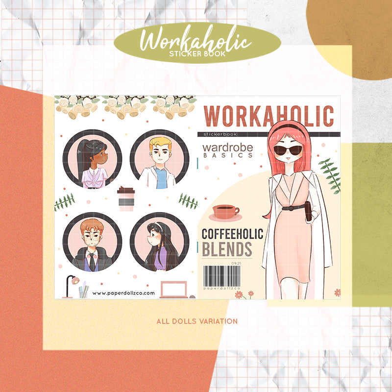 Workaholic PaperDollzCo Planner Sticker Book | CB026