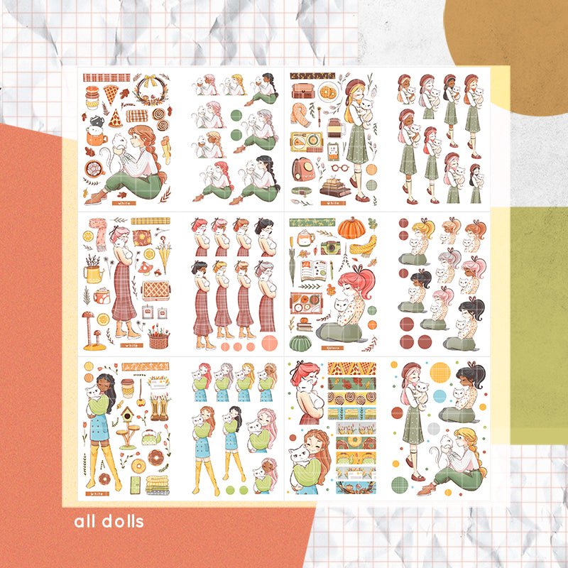 Autumn Purrfection PaperDollzCo Planner Sticker Book | CB039W