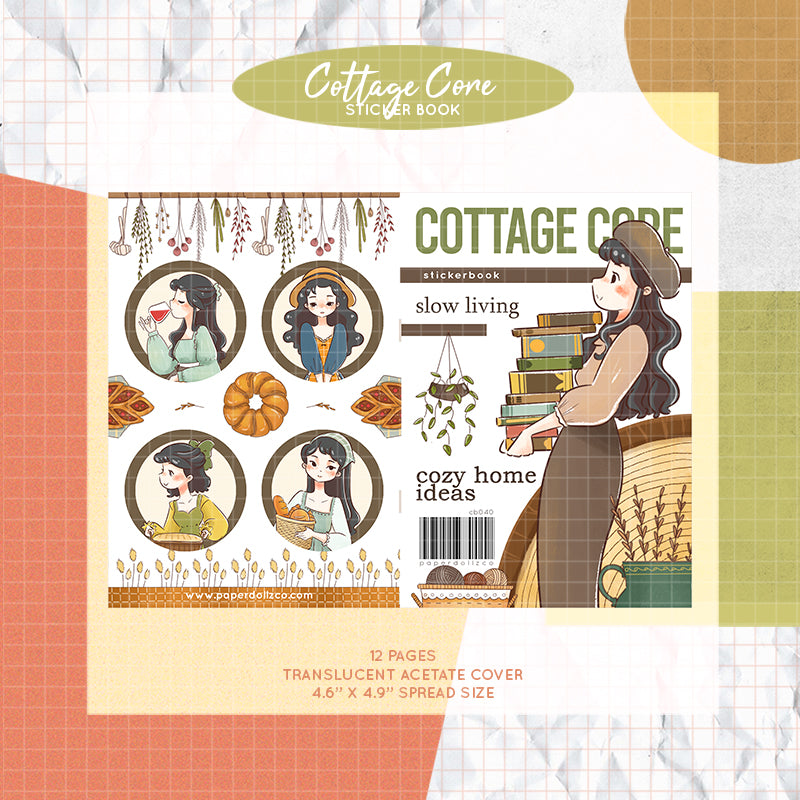 Cottage Core PaperDollzCo Planner Sticker Book | CB040