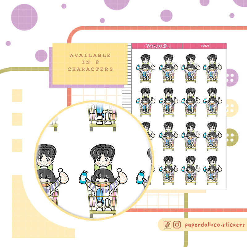 Grocery Couple | Activity Stickers | f069