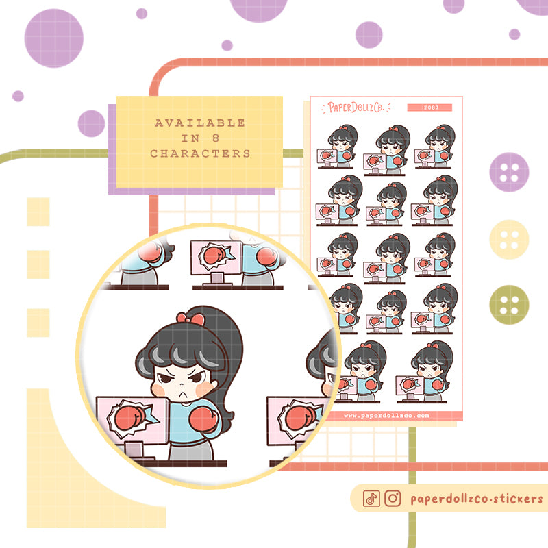 Punch Computer PaperDollzCo Planner Stickers | f087