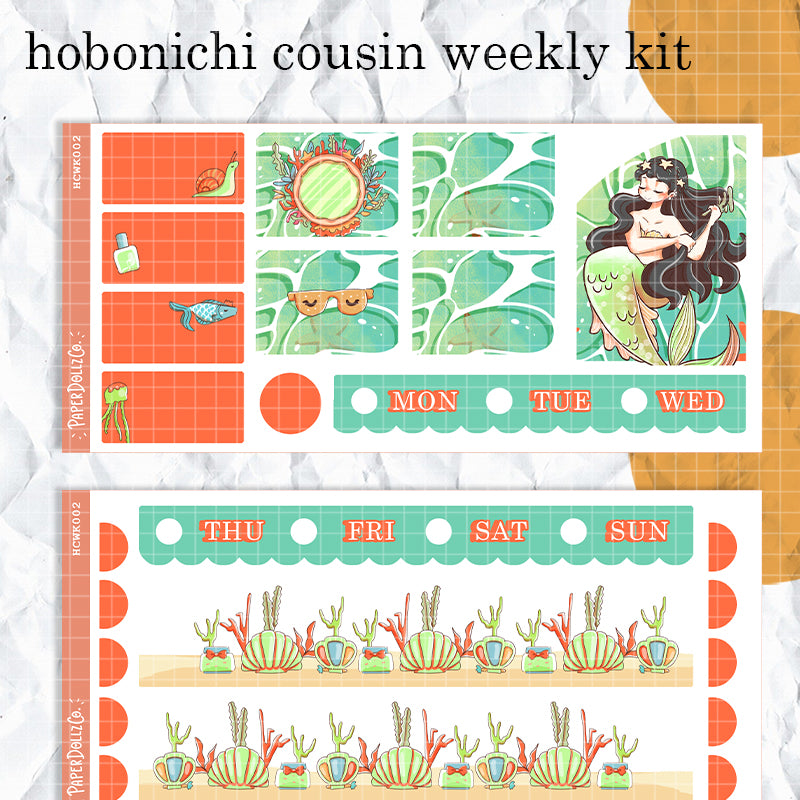 Stylish The Modern Mermaids Hobonichi Cousin Weekly Kit | hcwk002