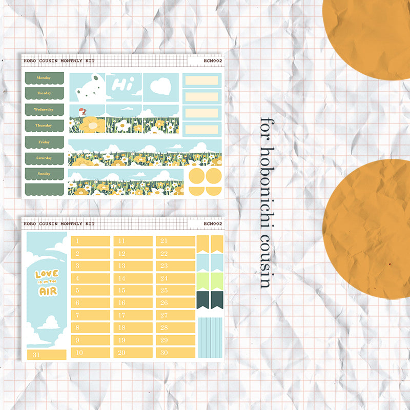 Love is in the Air Hobonichi Monthly Kit Sticker - HCM002 | HWM002