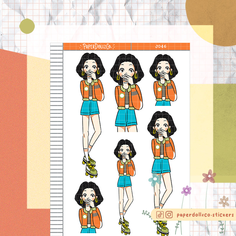 PaperDollzCo Roller Skate Planner Sticker | J046b