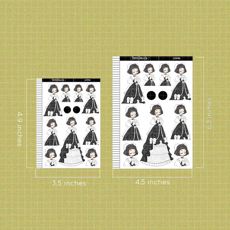 Dark Gothicness PaperDollzCo Planner Stickers | J258b