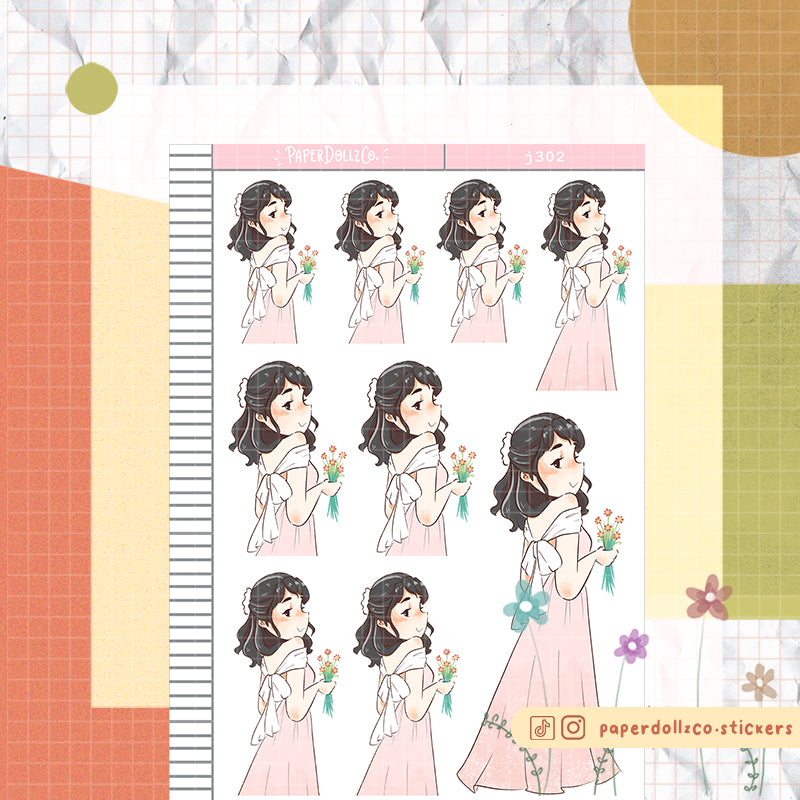 Secret Garden Shades of Pink PaperDollzCo Planner Stickers | J302