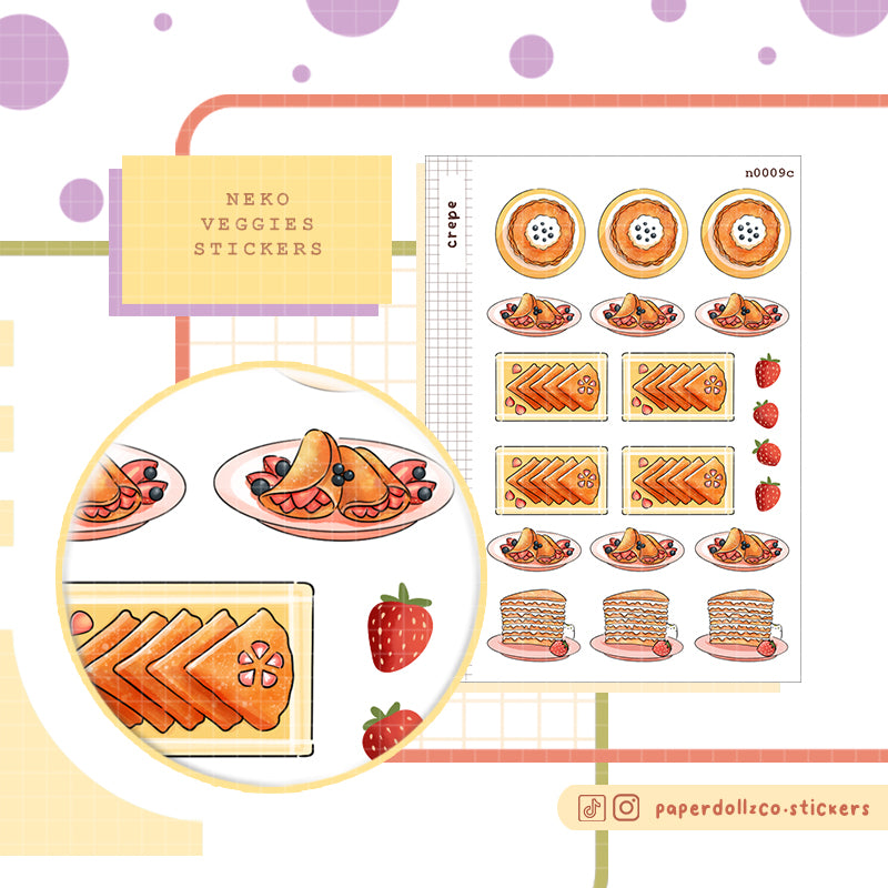 Crepe Sticker Neko Veggies