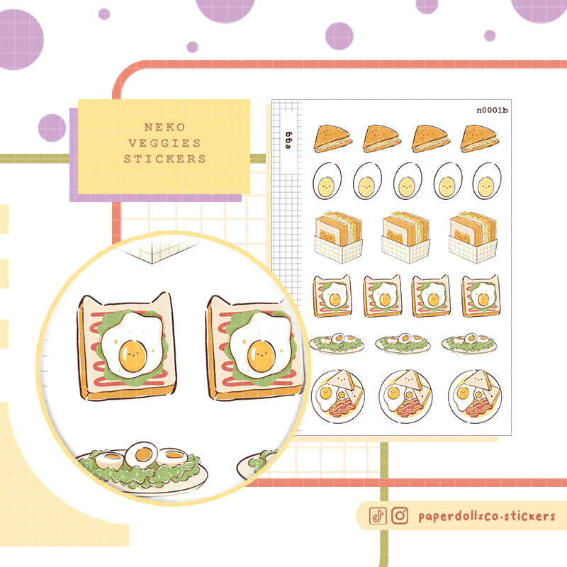 Egg Sticker Neko Veggies