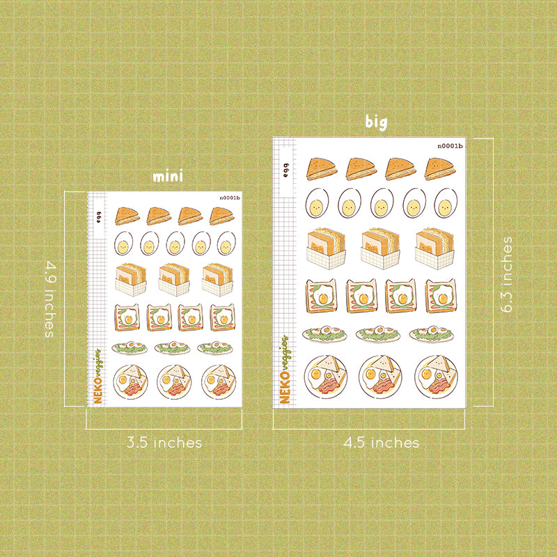 Egg Sticker Neko Veggies