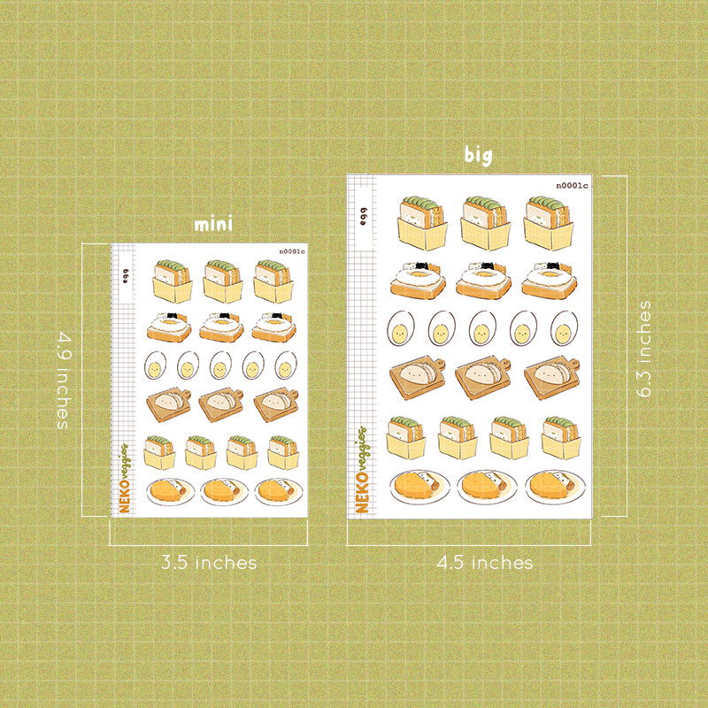 Egg Sticker Neko Veggies