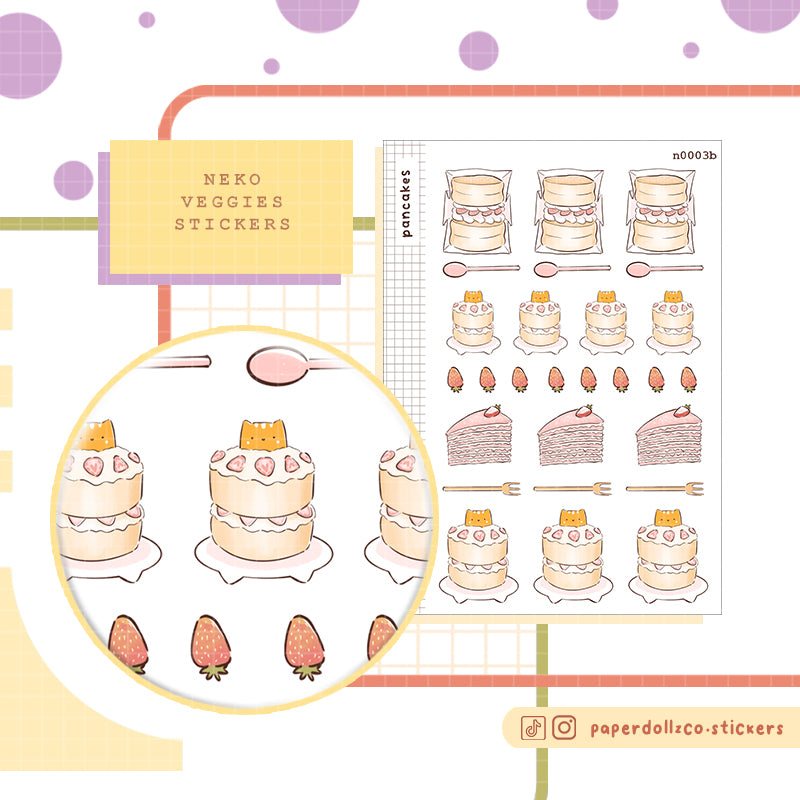 Pancakes Sticker Neko Veggies