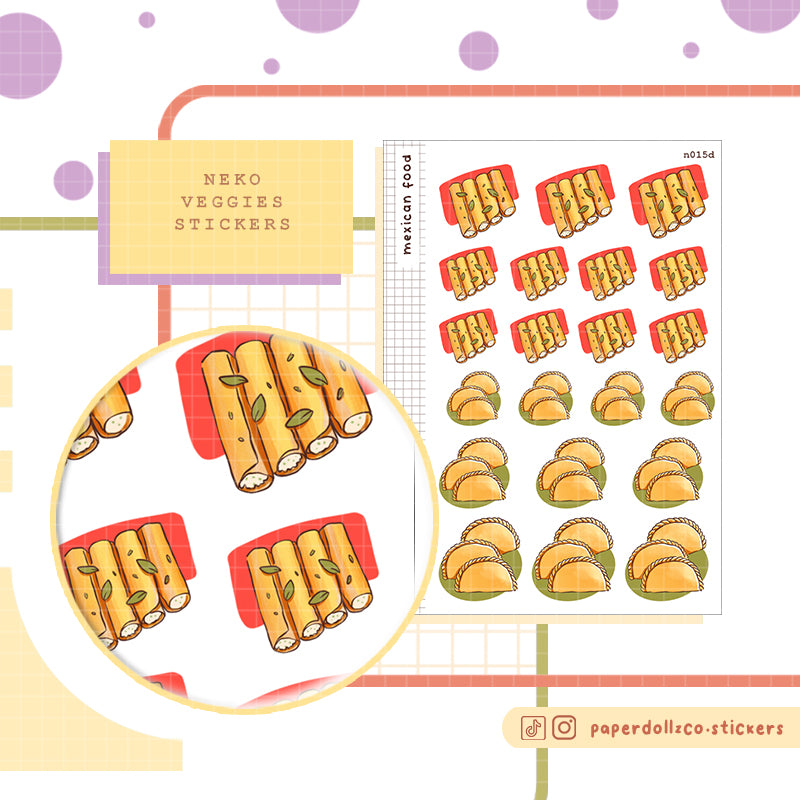 Mexican Food Sticker Neko Veggies