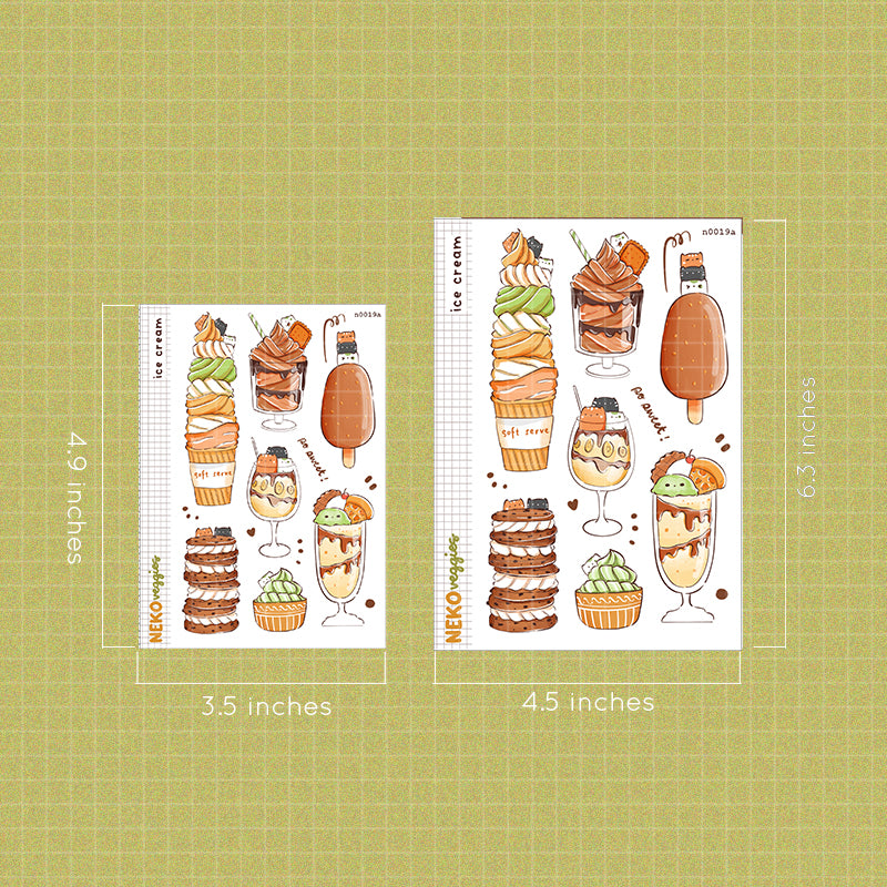 Ice Cream Sticker Neko Veggies