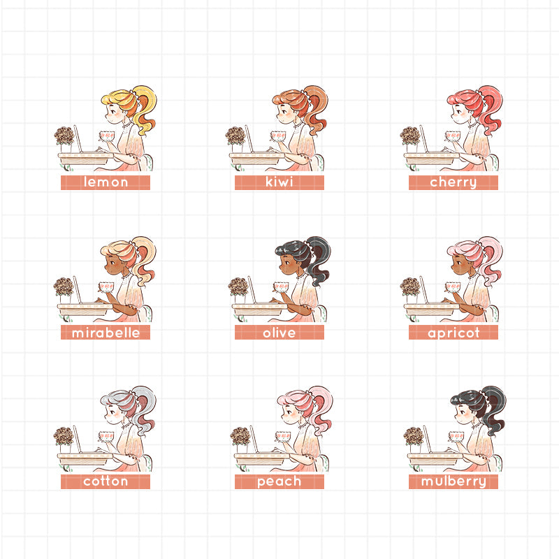 Productive| Working Women | Collections | Paperdollzco Planner Stickers | C320