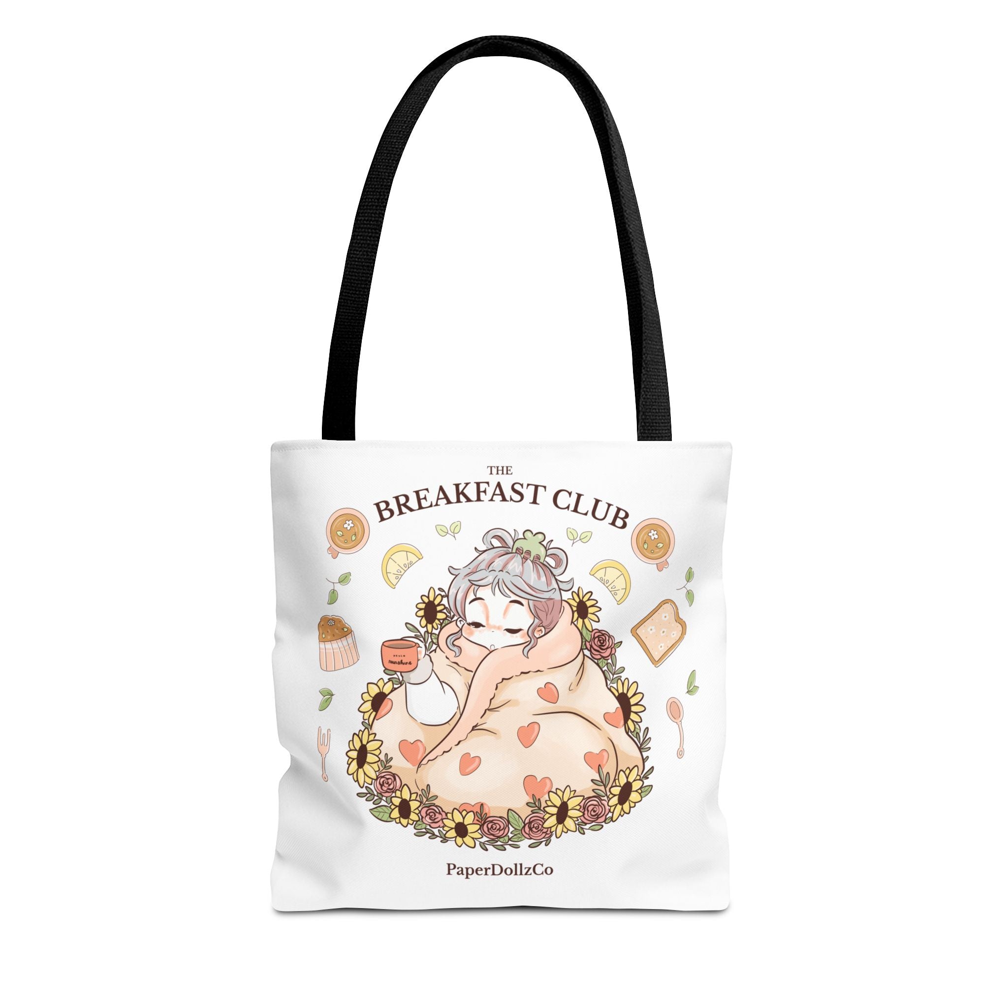 Breakfast Club Tote Bag for Food Lovers, Stylish Grocery Tote, Cute Shopping Bag, Gift for Foodies, Eco-Friendly Accessory | Cotton Merch