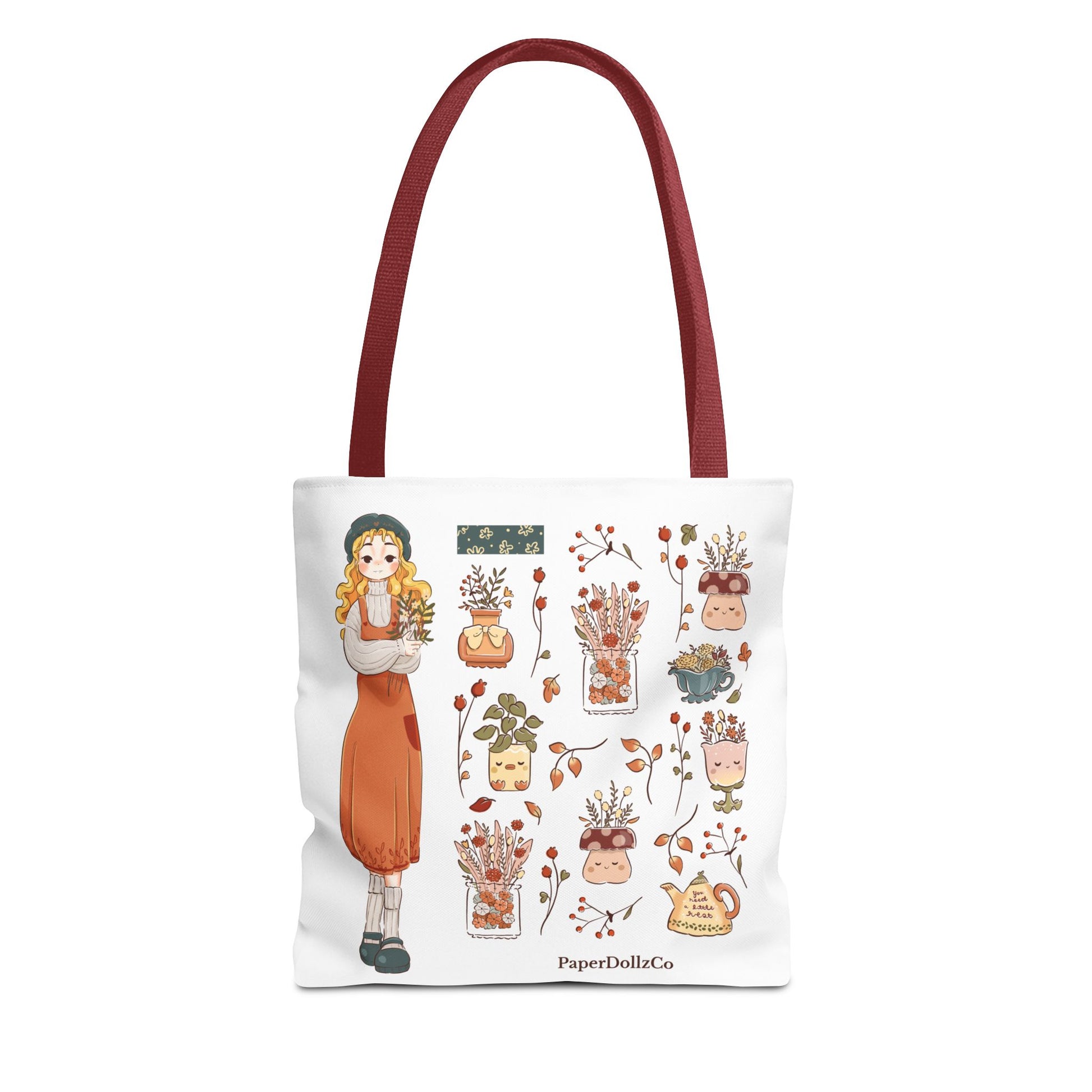 Themed Tote Bag, Cozy Fall Essentials, Cute Eco-Friendly Shoulder Bag, Harvest Season Shopping Bag, Pumpkin Spice Carryall | Lemon Merch