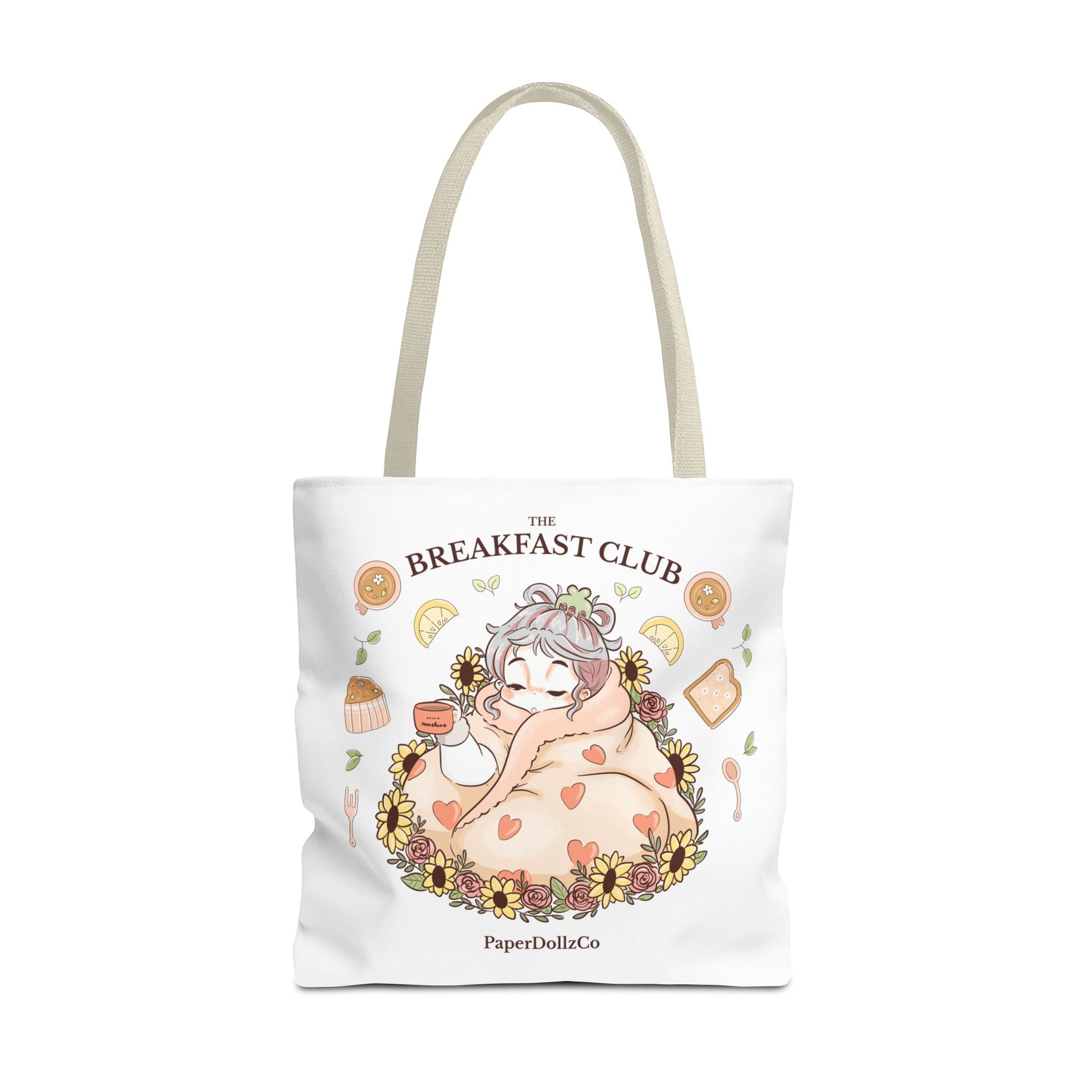 Breakfast Club Tote Bag for Food Lovers, Stylish Grocery Tote, Cute Shopping Bag, Gift for Foodies, Eco-Friendly Accessory | Cotton Merch