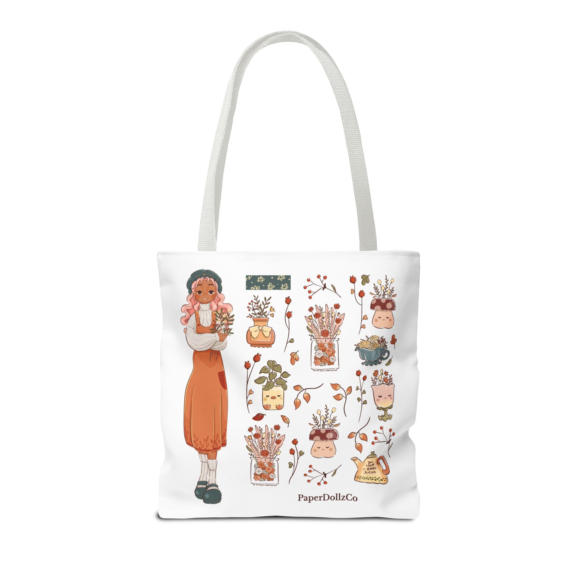 Autumn-Themed Tote Bag, Cozy Fall Essentials, Cute Eco-Friendly Shoulder Bag, Harvest Season Shopping Bag, Pumpkin Spice Carryall | Apricot Merch