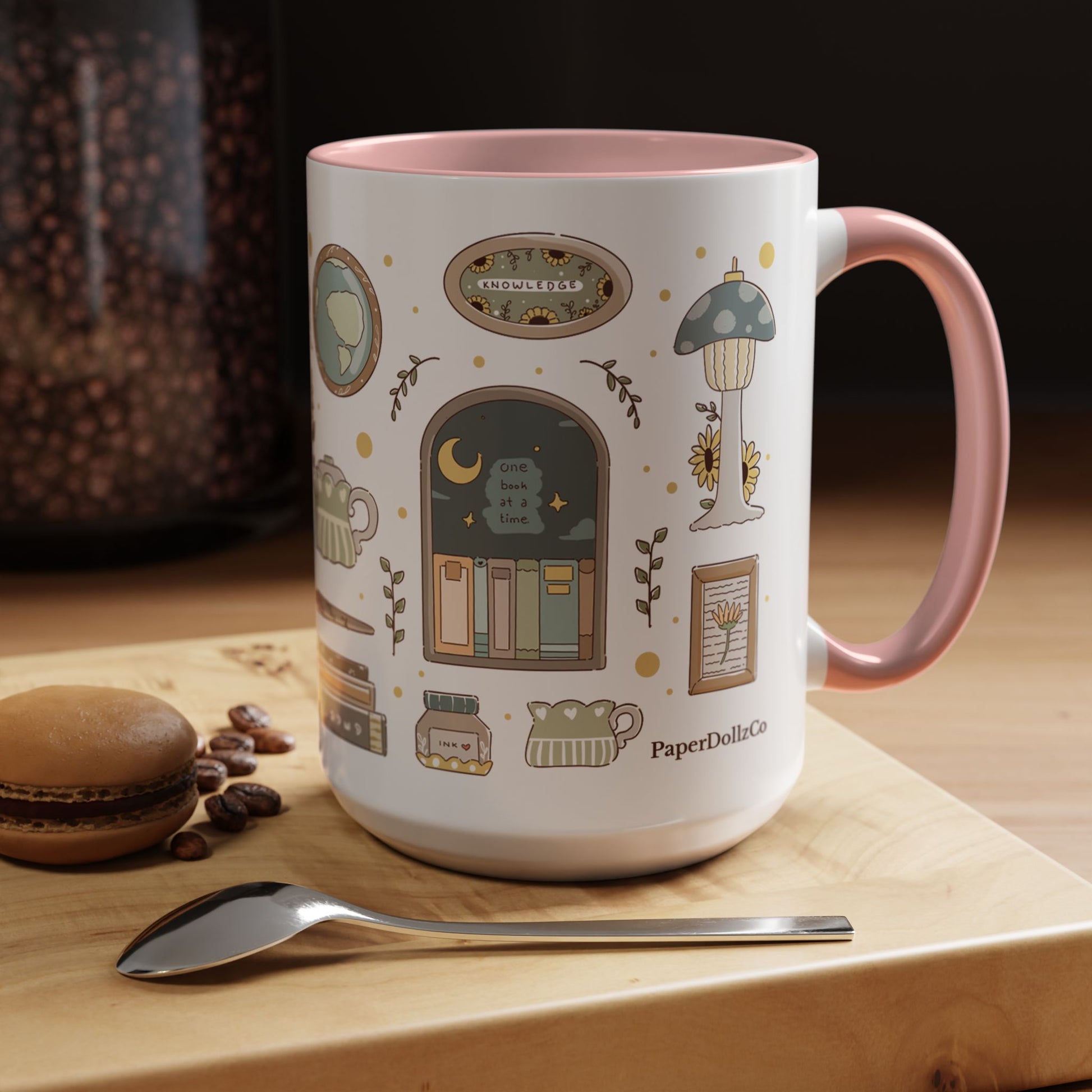 Whimsical Accent Coffee Mug - Cozy Home Vibes, Perfect Gift for Tea Lovers, Bookworms, and Relaxing Moments | MIrabelle Merch Mug