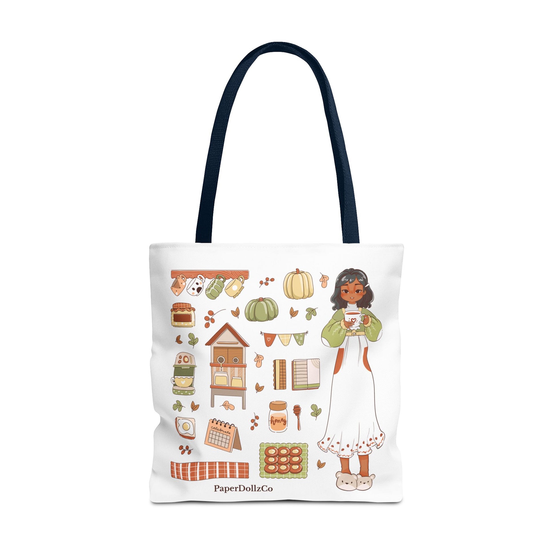 Autumn-Themed Tote Bag, Cozy Fall Essentials, Cute Eco-Friendly Shoulder Bag, Harvest Season Shopping Bag, Pumpkin Spice Carryall | Olive Merch