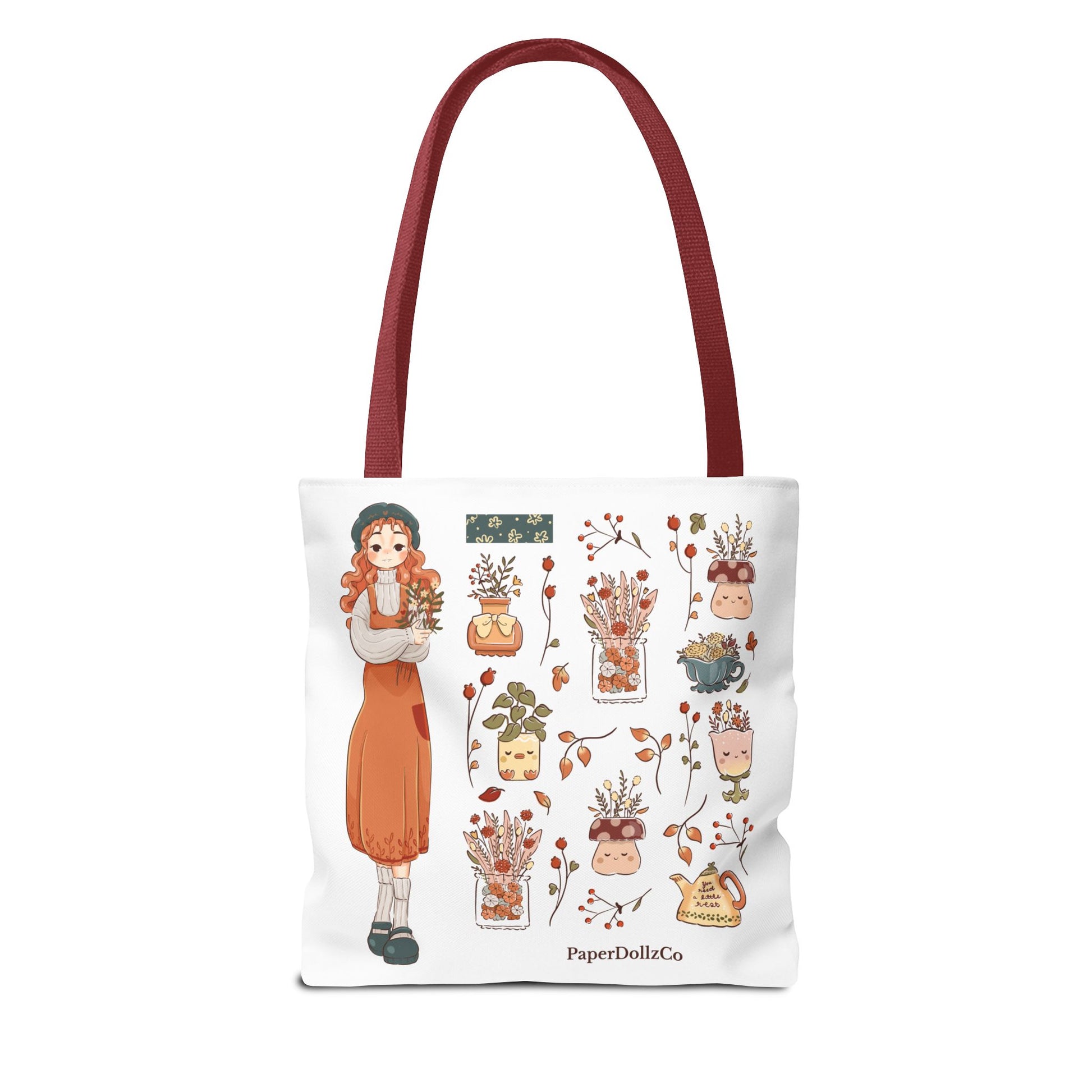 Autumn-Themed Tote Bag, Cozy Fall Essentials, Cute Eco-Friendly Shoulder Bag, Harvest Season Shopping Bag, Pumpkin Spice Carryall | Kiwi Merch