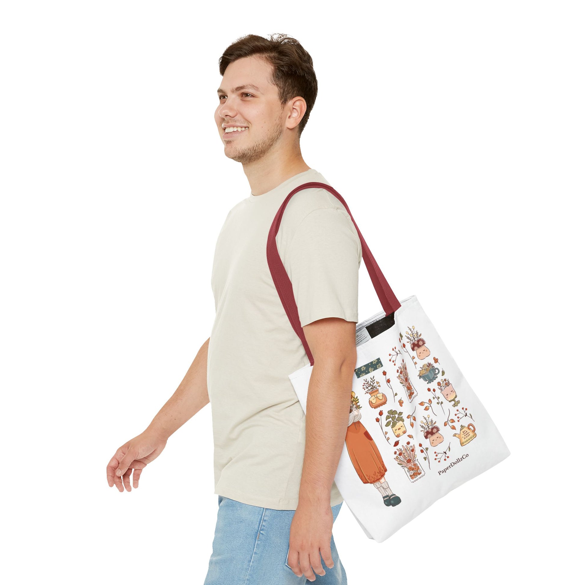 Themed Tote Bag, Cozy Fall Essentials, Cute Eco-Friendly Shoulder Bag, Harvest Season Shopping Bag, Pumpkin Spice Carryall | Lemon Merch