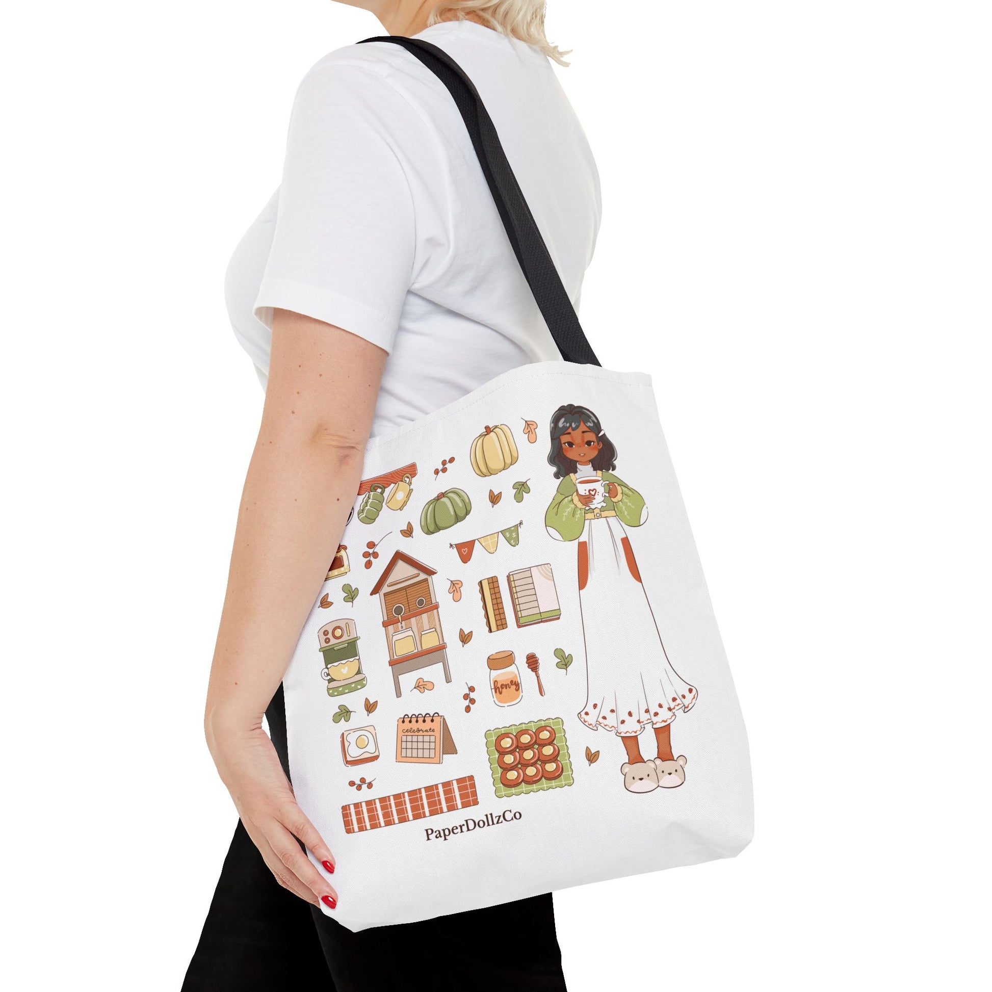 Autumn-Themed Tote Bag, Cozy Fall Essentials, Cute Eco-Friendly Shoulder Bag, Harvest Season Shopping Bag, Pumpkin Spice Carryall | Olive Merch