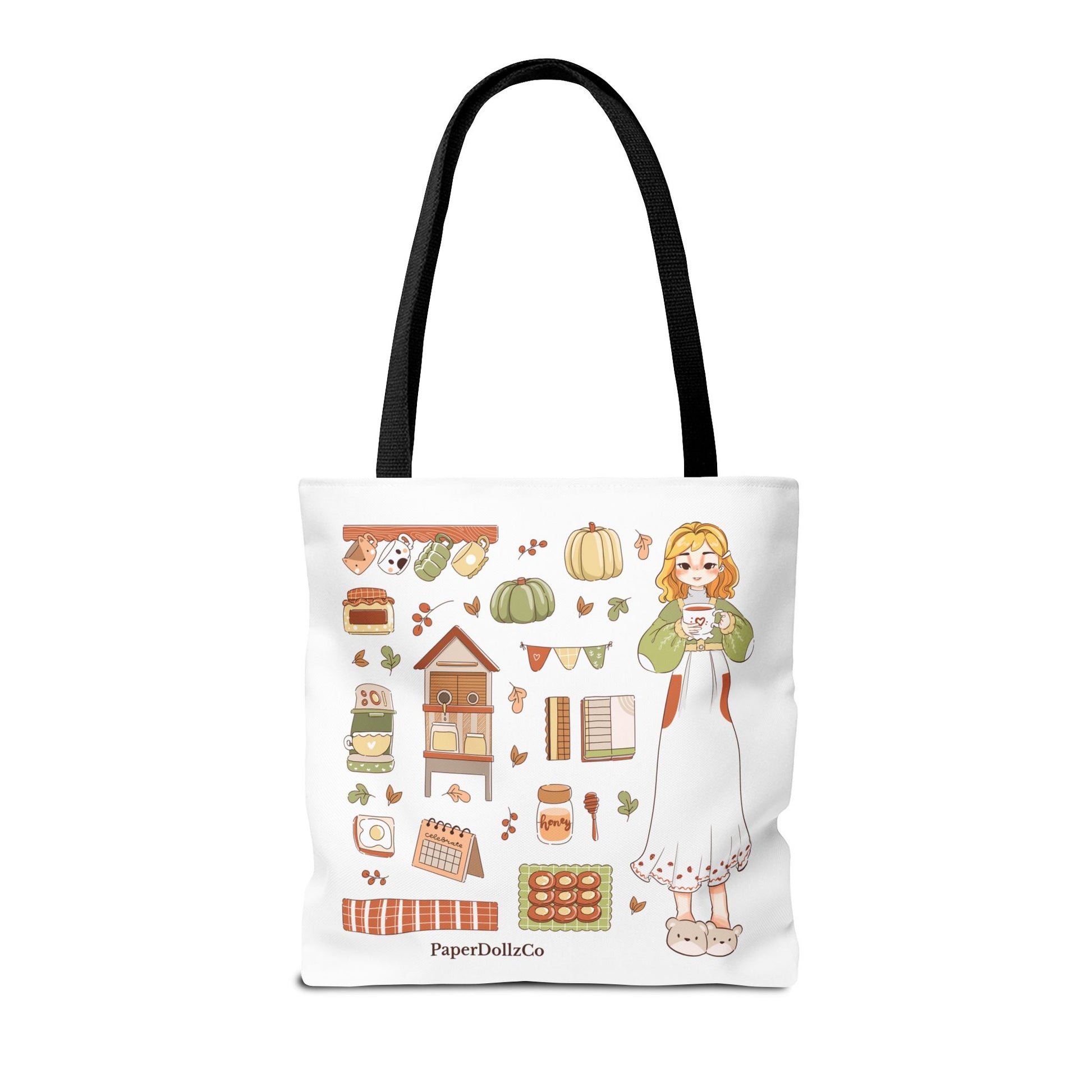 Themed Tote Bag, Cozy Fall Essentials, Cute Eco-Friendly Shoulder Bag, Harvest Season Shopping Bag, Pumpkin Spice Carryall | Lemon Merch