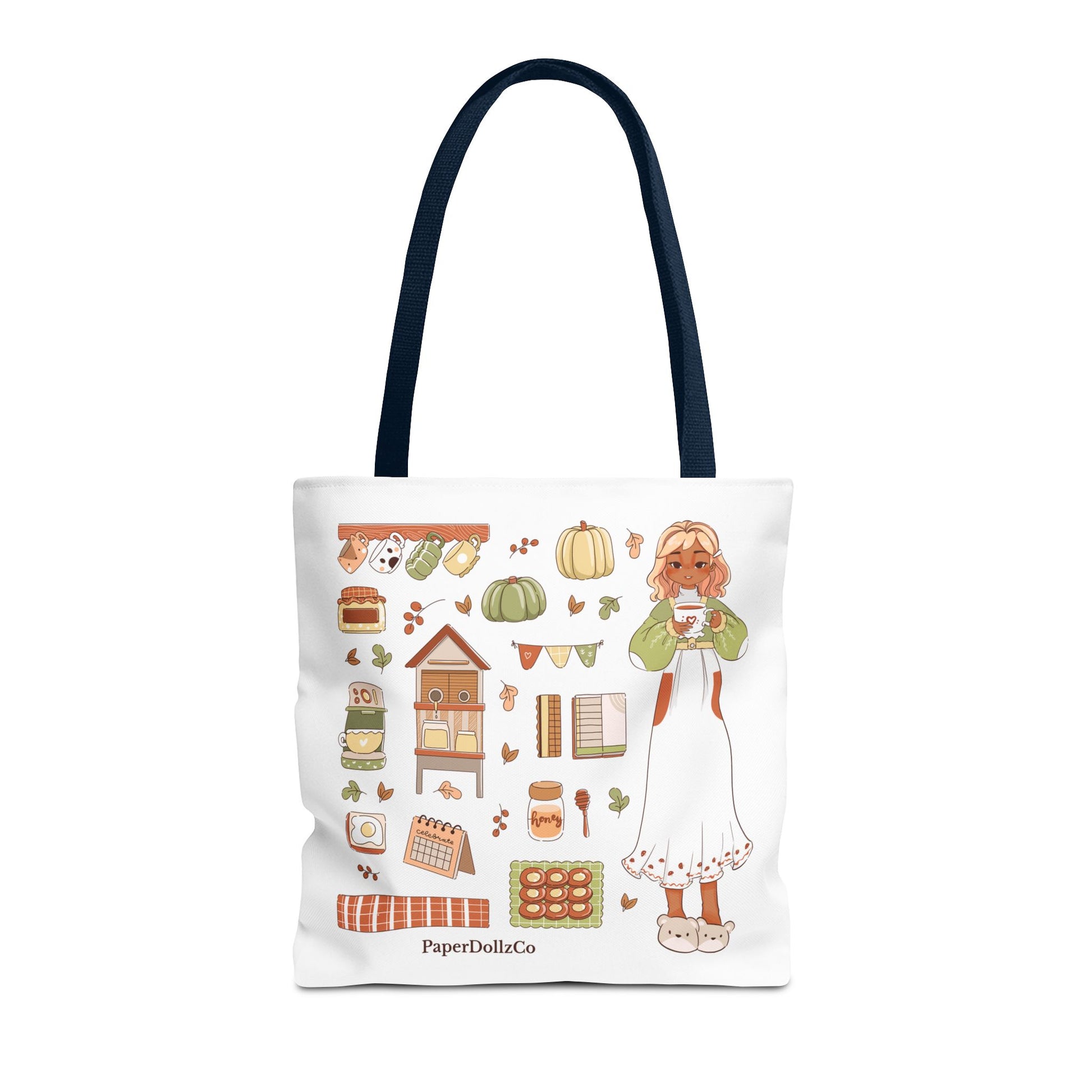 Autumn-Themed Tote Bag, Cozy Fall Essentials, Cute Eco-Friendly Shoulder Bag, Harvest Season Shopping Bag, Pumpkin Spice Carryall | Mirabelle Merch