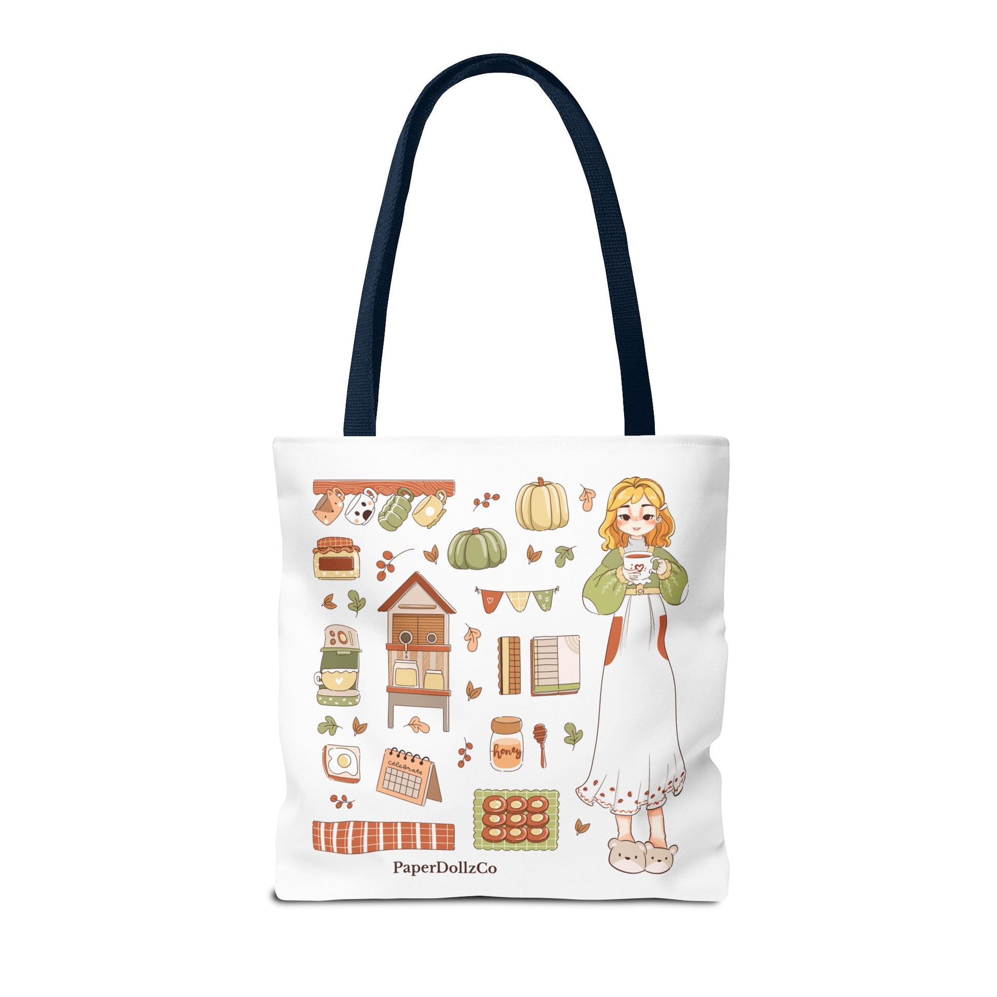 Themed Tote Bag, Cozy Fall Essentials, Cute Eco-Friendly Shoulder Bag, Harvest Season Shopping Bag, Pumpkin Spice Carryall | Lemon Merch