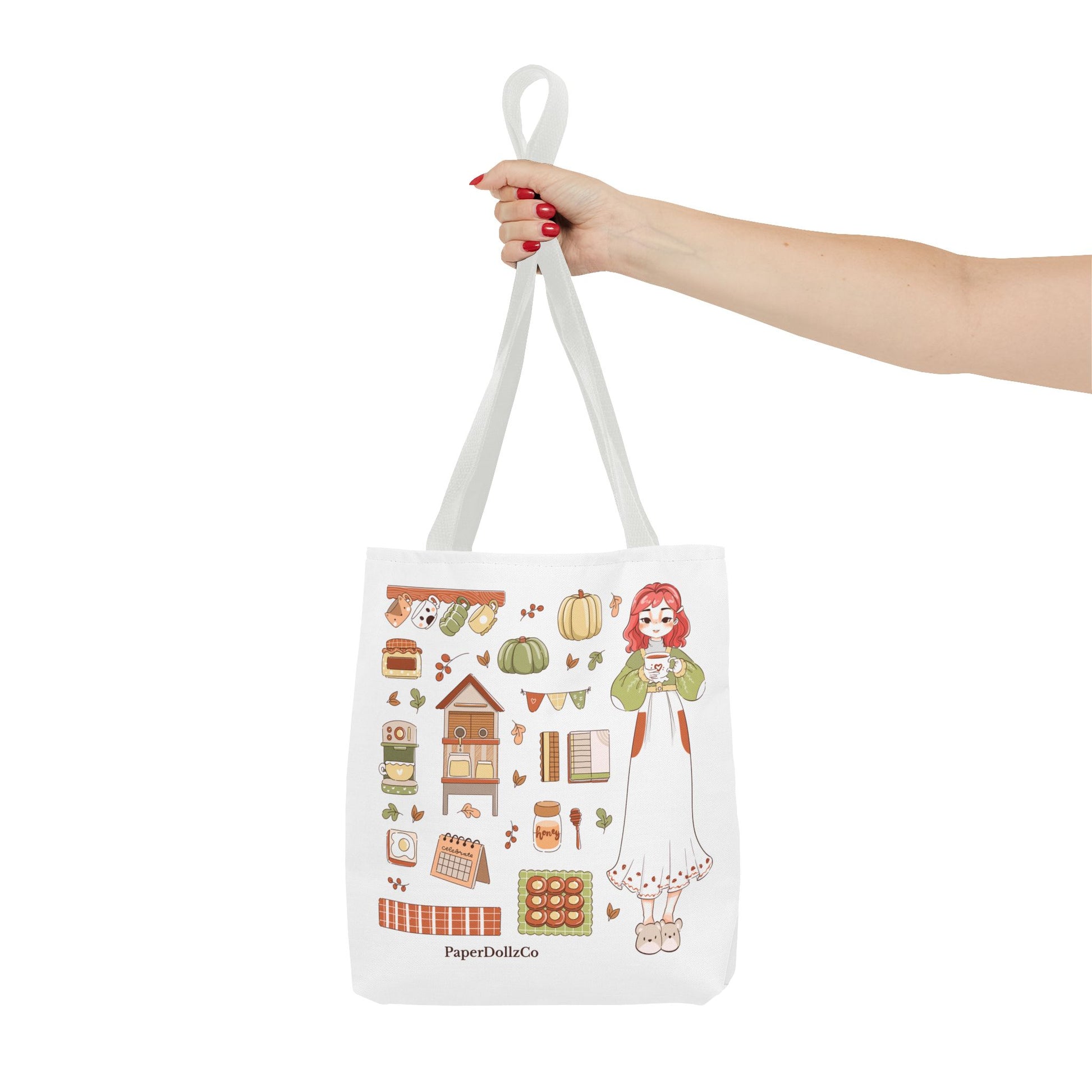 Autumn-Themed Tote Bag, Cozy Fall Essentials, Cute Eco-Friendly Shoulder Bag, Harvest Season Shopping Bag, Pumpkin Spice Carryall | Cherry Merch