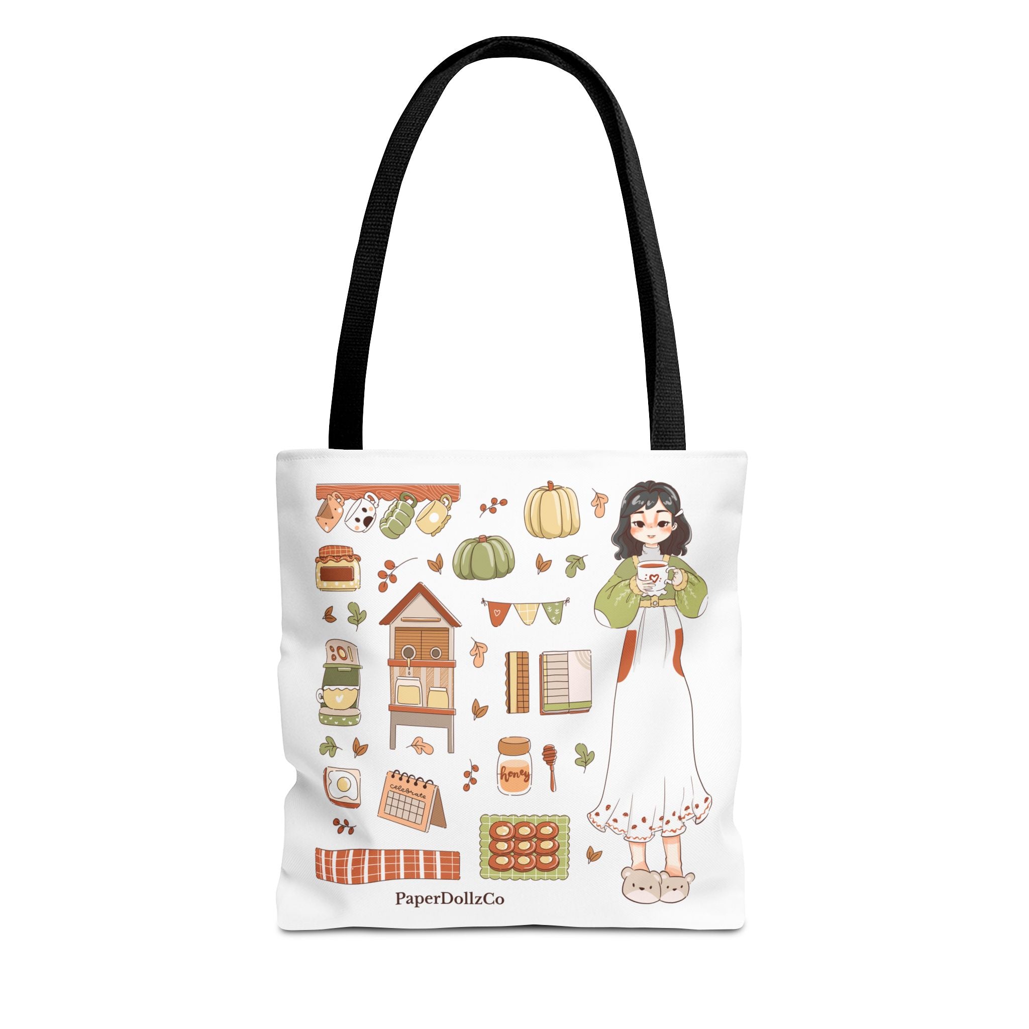 Autumn-Themed Tote Bag, Cozy Fall Essentials, Cute Eco-Friendly Shoulder Bag, Harvest Season Shopping Bag, Pumpkin Spice Carryall | Mulberry Merch