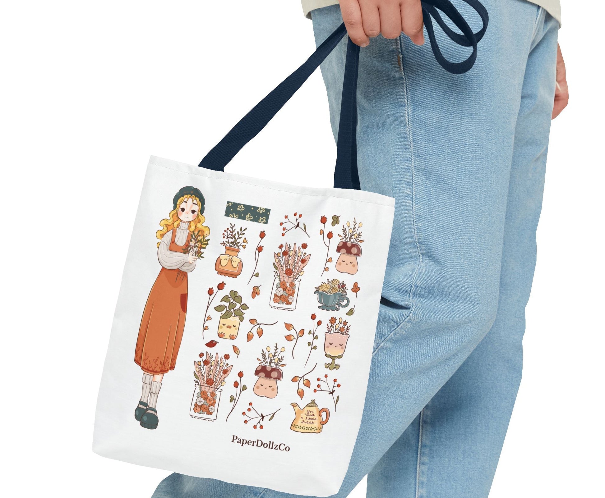 Themed Tote Bag, Cozy Fall Essentials, Cute Eco-Friendly Shoulder Bag, Harvest Season Shopping Bag, Pumpkin Spice Carryall | Lemon Merch
