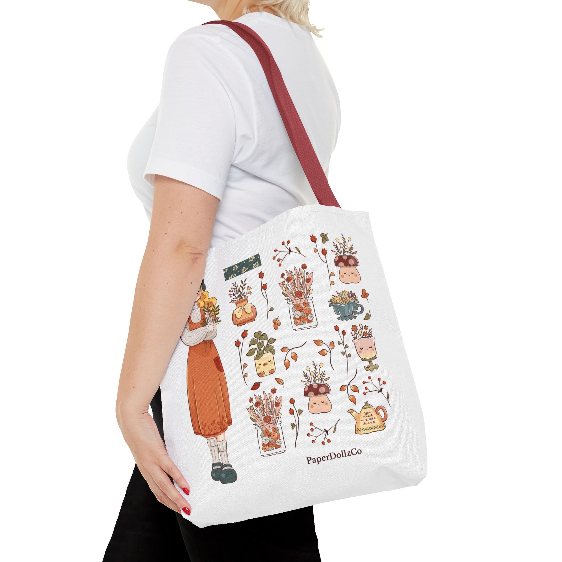 Themed Tote Bag, Cozy Fall Essentials, Cute Eco-Friendly Shoulder Bag, Harvest Season Shopping Bag, Pumpkin Spice Carryall | Lemon Merch
