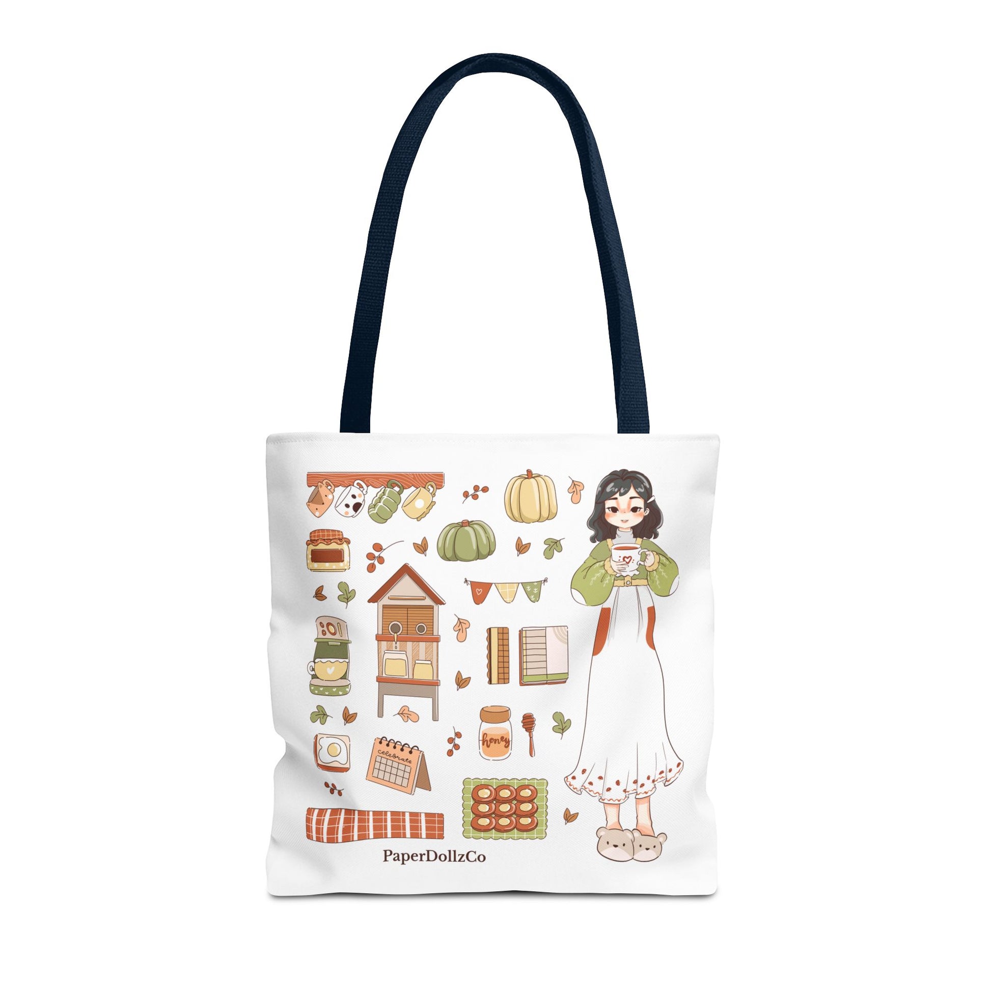 Autumn-Themed Tote Bag, Cozy Fall Essentials, Cute Eco-Friendly Shoulder Bag, Harvest Season Shopping Bag, Pumpkin Spice Carryall | Mulberry Merch
