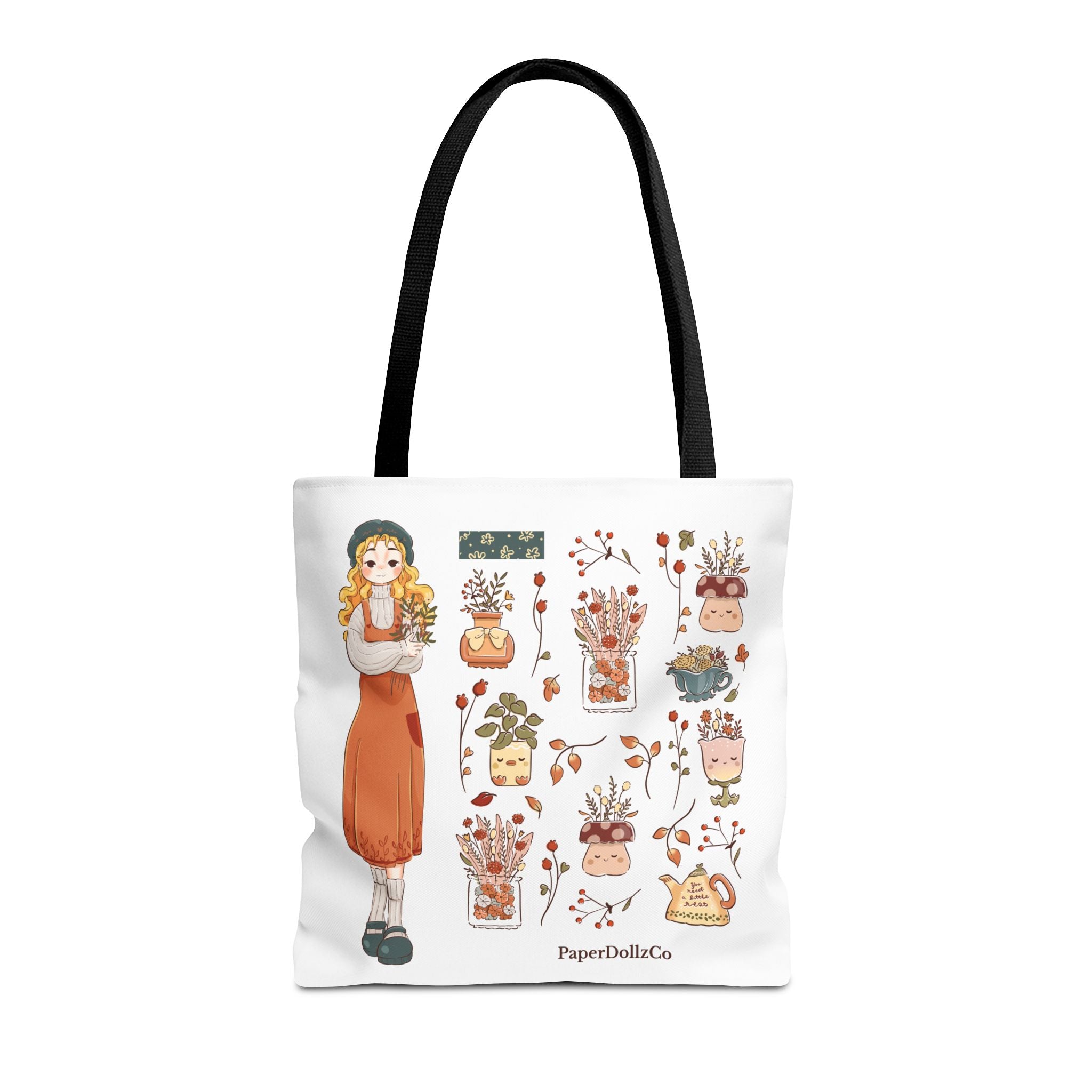 Themed Tote Bag, Cozy Fall Essentials, Cute Eco-Friendly Shoulder Bag, Harvest Season Shopping Bag, Pumpkin Spice Carryall | Lemon Merch
