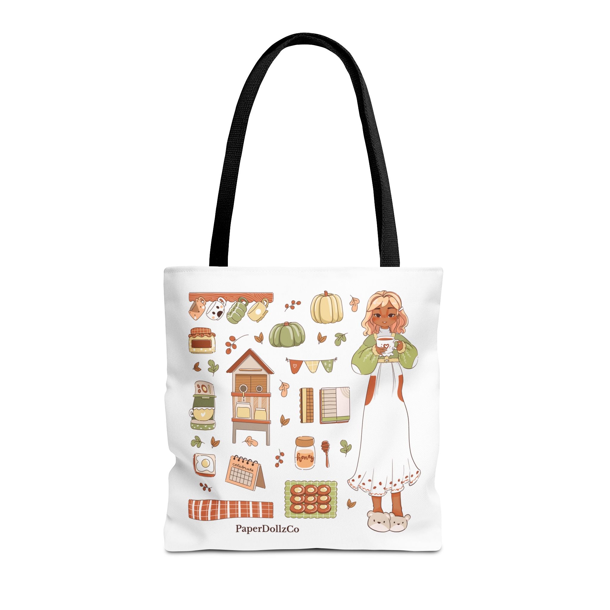 Autumn-Themed Tote Bag, Cozy Fall Essentials, Cute Eco-Friendly Shoulder Bag, Harvest Season Shopping Bag, Pumpkin Spice Carryall | Mirabelle Merch