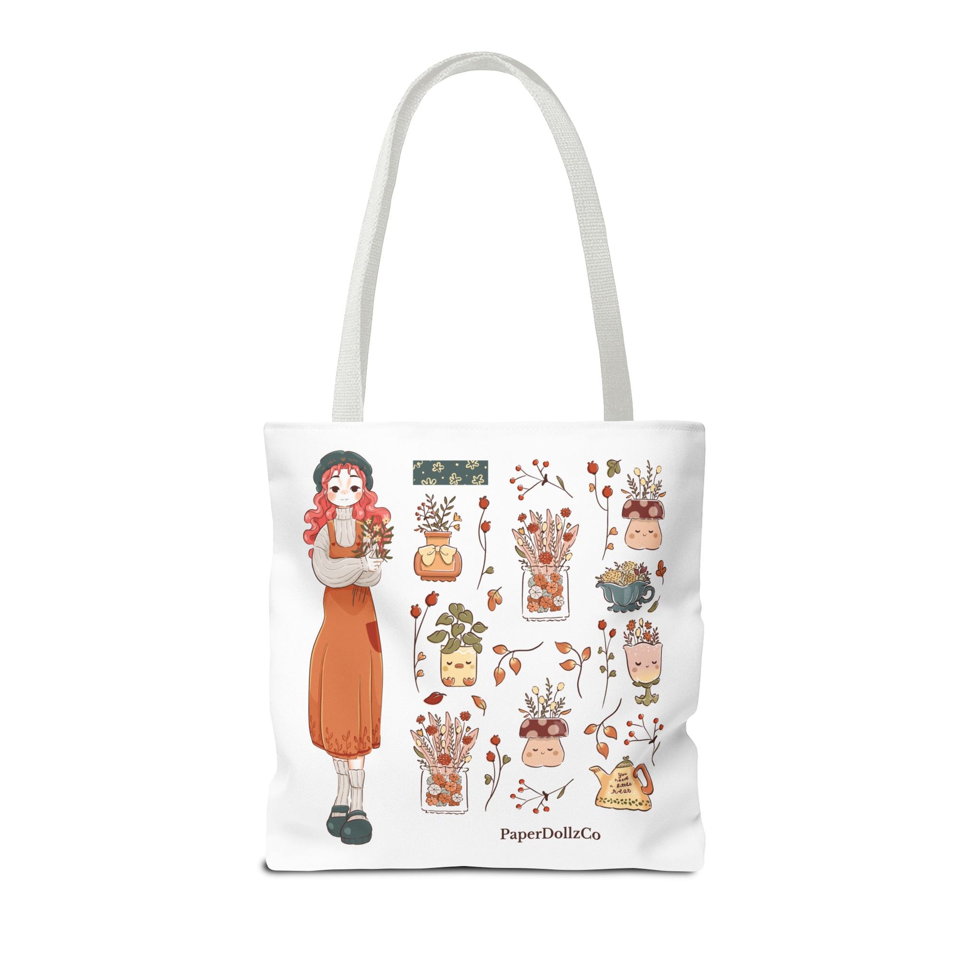 Autumn-Themed Tote Bag, Cozy Fall Essentials, Cute Eco-Friendly Shoulder Bag, Harvest Season Shopping Bag, Pumpkin Spice Carryall | Cherry Merch